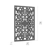 Hand-Carved Floral Wood Medallion Wall Art – Black (36" x 24”)